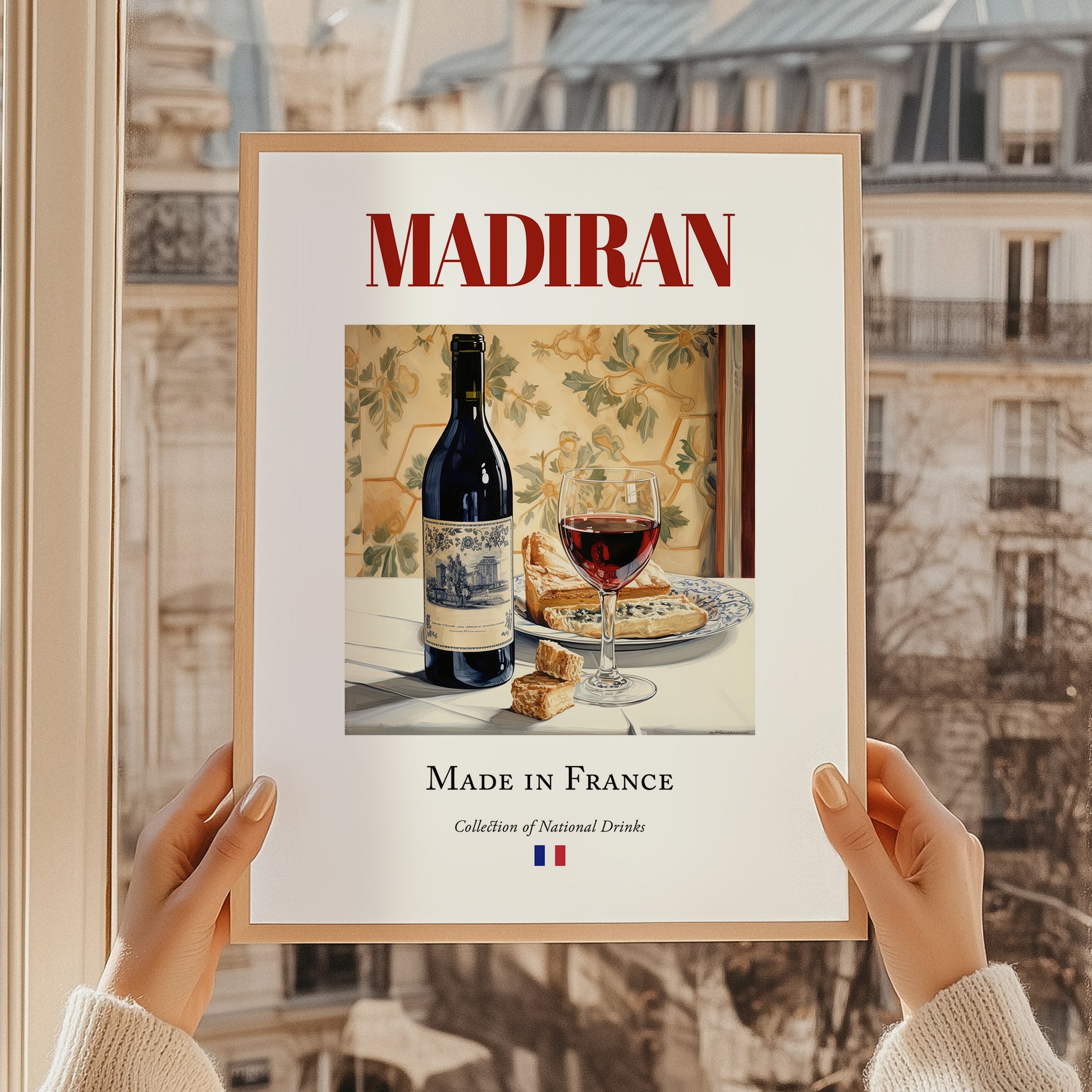 Madiran – French Red Wine, Vinoteca Illustration, styled in a charming Paris street view