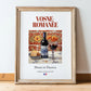 Vosne-Romanée – French Red Wine, Vinoteca Print, in wooden frame leaning on the floor