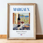 Margaux – French Red Wine, Vinoteca Print, in wooden frame leaning on the floor