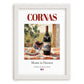 Cornas – French Red Wine, Bodega Print, placed in minimal white frame