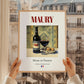 Maury – French Dessert Wine, Wine Bar Print, styled in a charming Paris street view