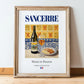 Sancerre – French White Wine, Wine Bar Still Life, in wooden frame leaning on the floor