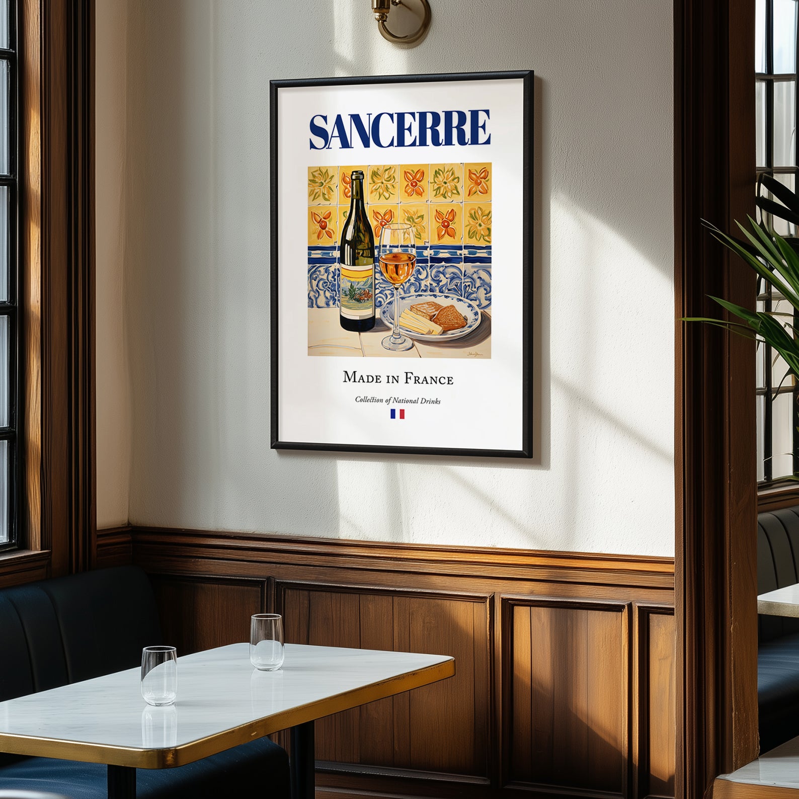 Sancerre – French White Wine, Wine Bar Still Life, clean layout with no caption