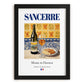 Sancerre – French White Wine, Wine Bar Still Life, in sleek black frame