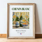 Chenin Blanc – French White Wine, Vinoteca Poster, in wooden frame leaning on the floor