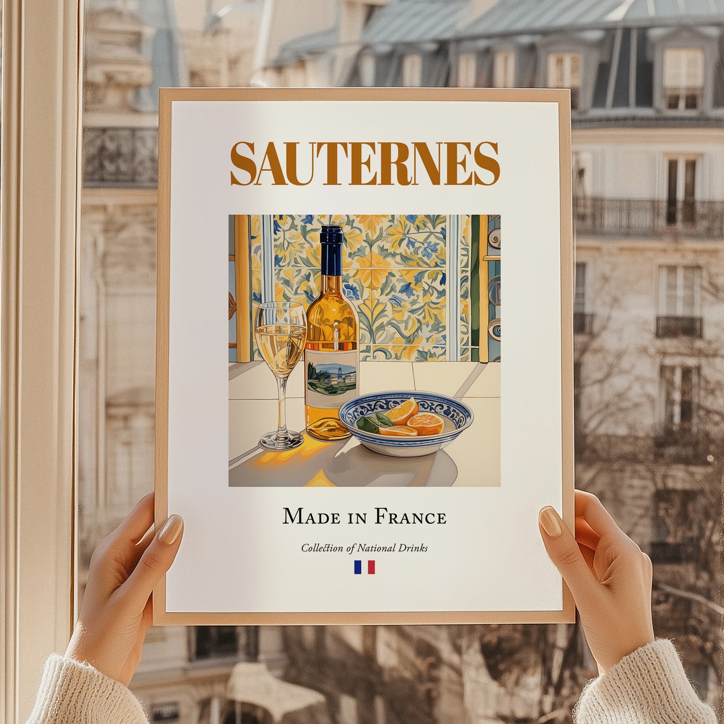 Sauternes – French Dessert Wine, Enoteca Still Life, styled in a charming Paris street view