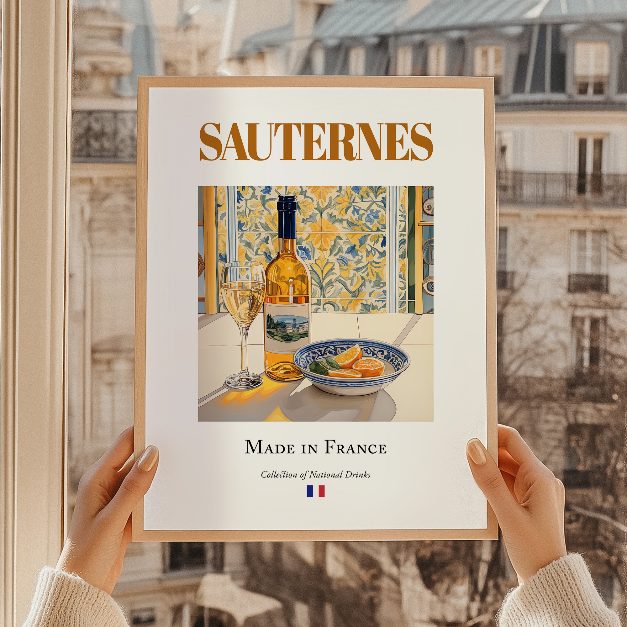 Sauternes – French Dessert Wine, Enoteca Still Life, styled in a charming Paris street view