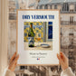 Dry Vermouth – French Liqueur Drink, Sky Bar Wall Decor, styled in a charming Paris street view