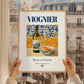 Viognier – French White Wine, Wine Bar Poster, styled in a charming Paris street view