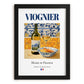 Viognier – French White Wine, Wine Bar Poster, in sleek black frame