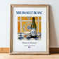 Meursault blanc – French White Wine, Vinoteca Wall Decor, in wooden frame leaning on the floor