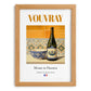 Vouvray – French White Wine, Wine Bar Wall Art, set in oak frame