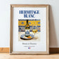 Hermitage blanc – French White Wine, Vineyard Terrace Wall Art, in wooden frame leaning on the floor