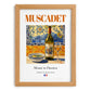 Muscadet – French White Wine, Vinoteca Print, set in oak frame