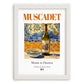 Muscadet – French White Wine, Vinoteca Print, placed in minimal white frame
