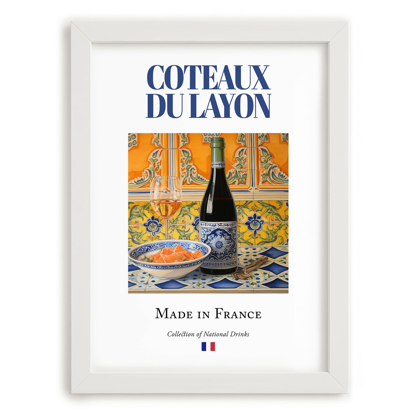 Coteaux du Layon – French Dessert Wine, Bodega Poster, placed in minimal white frame