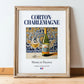 Corton-Charlemagne – French White Wine, Vinoteca Poster, in wooden frame leaning on the floor