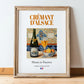 Crémant d'Alsace – French Sparkling Wine, Bodega Print, in wooden frame leaning on the floor
