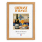 Crémant d'Alsace – French Sparkling Wine, Bodega Print, set in oak frame