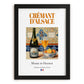 Crémant d'Alsace – French Sparkling Wine, Bodega Print, in sleek black frame