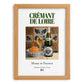 Crémant de Loire – French Sparkling Wine, Wine Bar Illustration, set in oak frame