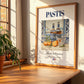 Pastis – French Spirit Drink, Rooftop Terrace Poster, no-text version framed in wood