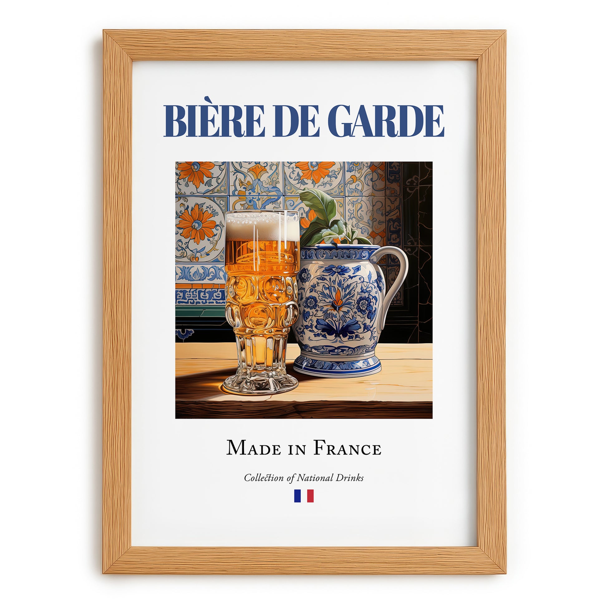 Bière de garde – French Beer, Gastropub Poster, set in oak frame