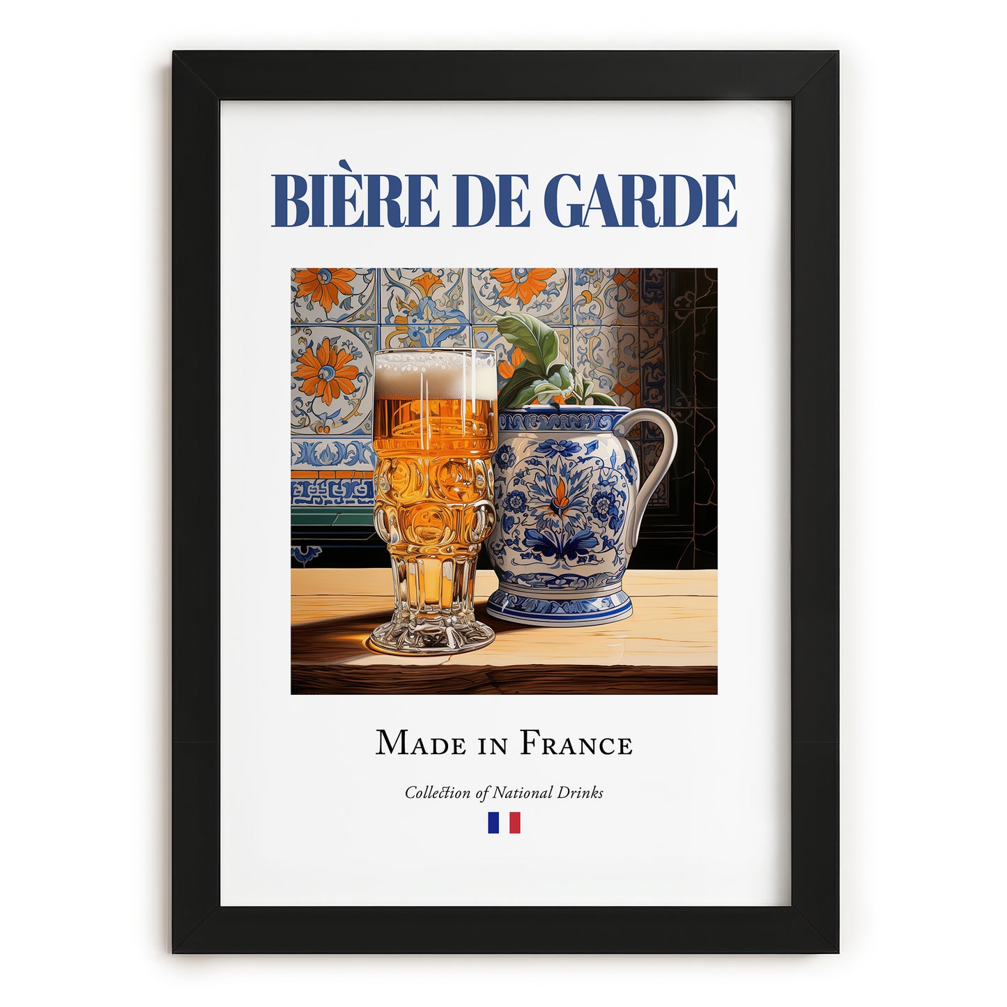 Bière de garde – French Beer, Gastropub Poster, in sleek black frame