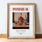 Pommeau – French Liqueur Drink, Sky Bar Poster, in wooden frame leaning on the floor