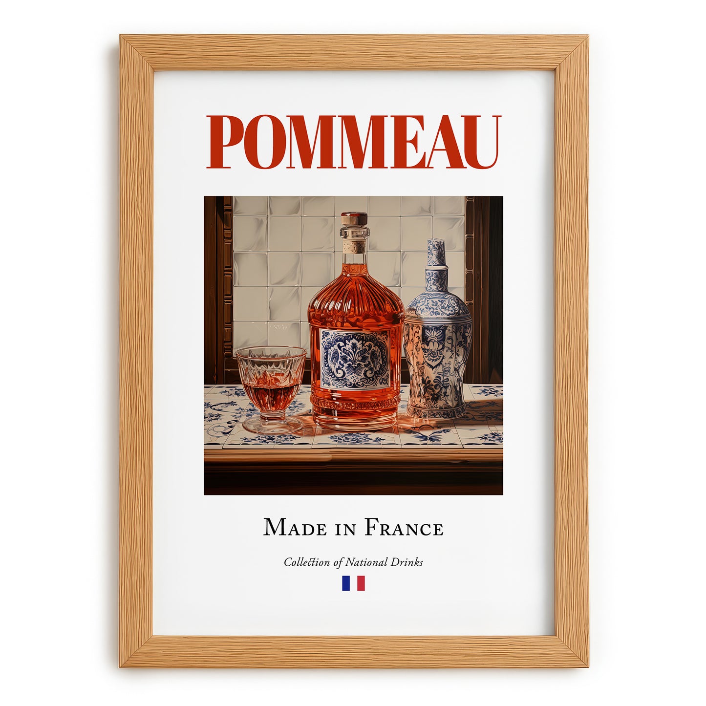 Pommeau – French Liqueur Drink, Sky Bar Poster, set in oak frame