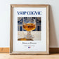 VSOP Cognac – French Spirit Drink, Speakeasy Wall Art, in wooden frame leaning on the floor