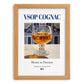 VSOP Cognac – French Spirit Drink, Speakeasy Wall Art, set in oak frame