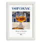 VSOP Cognac – French Spirit Drink, Speakeasy Wall Art, placed in minimal white frame