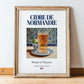Cidre de Normandie – French Cider Cider, Cidreria Print, in wooden frame leaning on the floor