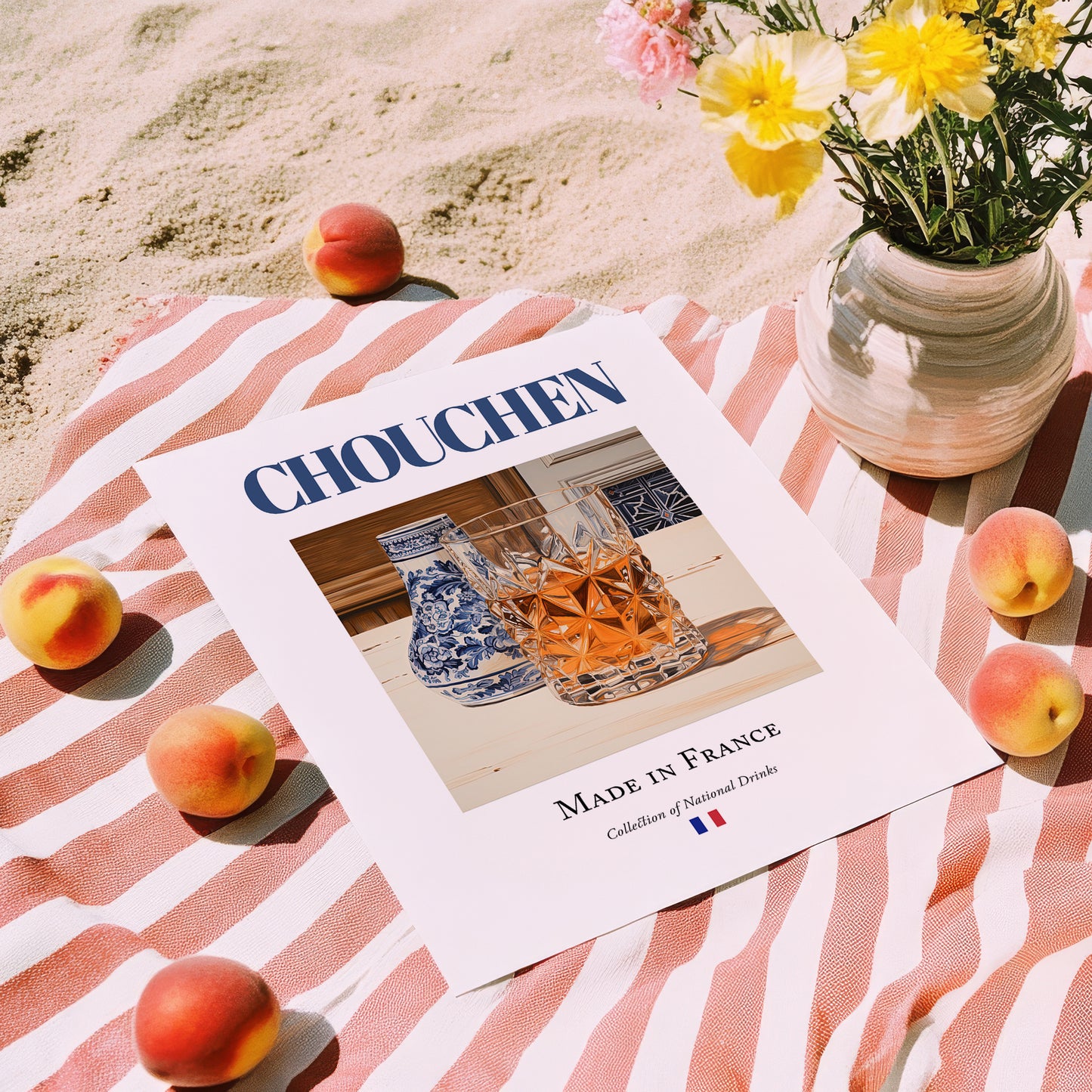 Chouchen – French Beverage Drink, Cocktail Lounge Poster, unframed on coastal sand