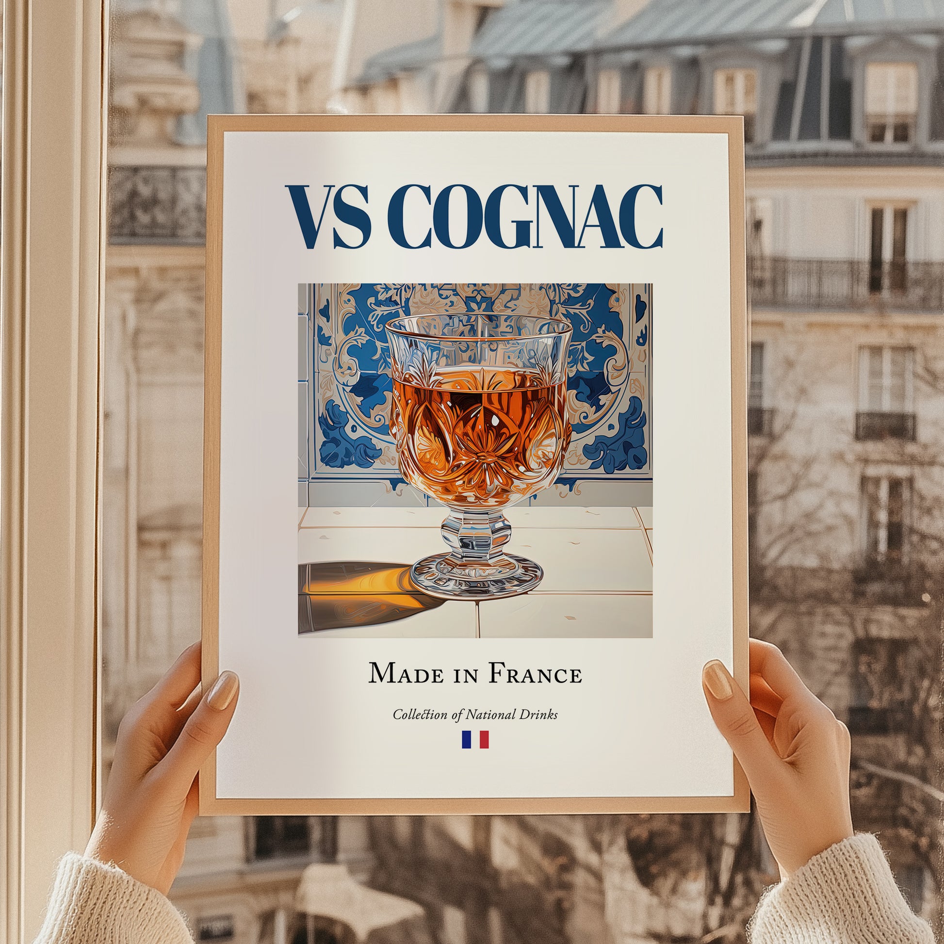 VS Cognac – French Spirit Drink, Hotel Lobby Poster, styled in a charming Paris street view