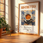 Ristretto – Italian Coffee, Street Café Illustration, no-text version framed in wood