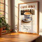 Caffè moka – Italian Coffee, Book Café Illustration, no-text version framed in wood