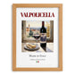 Valpolicella – Italian Red Wine, Wine Bar Illustration, set in oak frame