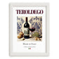 Teroldego – Italian Red Wine, Enoteca Still Life, placed in minimal white frame