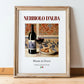 Nebbiolo d’Alba – Italian Red Wine, Bodega Poster, in wooden frame leaning on the floor