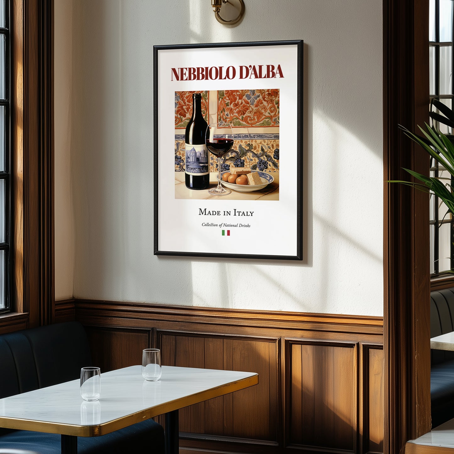 Nebbiolo d’Alba – Italian Red Wine, Bodega Poster, clean layout with no caption