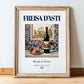Freisa d’Asti – Italian Red Wine, Tasting Room Poster, in wooden frame leaning on the floor
