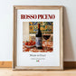 Rosso Piceno – Italian Red Wine, Vineyard Terrace Print, in wooden frame leaning on the floor