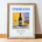 Timorasso – Italian White Wine, Vinoteca Art, in wooden frame leaning on the floor
