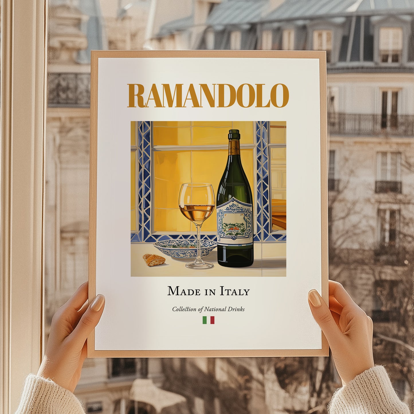 Ramandolo – Italian Dessert Wine, Wine Bar Print, styled in a charming Paris street view