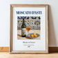 Moscato d'Asti – Italian Dessert Wine, Vineyard Terrace Wall Art, in wooden frame leaning on the floor