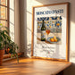 Moscato d'Asti – Italian Dessert Wine, Vineyard Terrace Wall Art, no-text version framed in wood