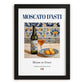Moscato d'Asti – Italian Dessert Wine, Vineyard Terrace Wall Art, in sleek black frame