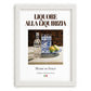 Liquore alla liquirizia – Italian Liqueur Drink, Rooftop Terrace Still Life, placed in minimal white frame